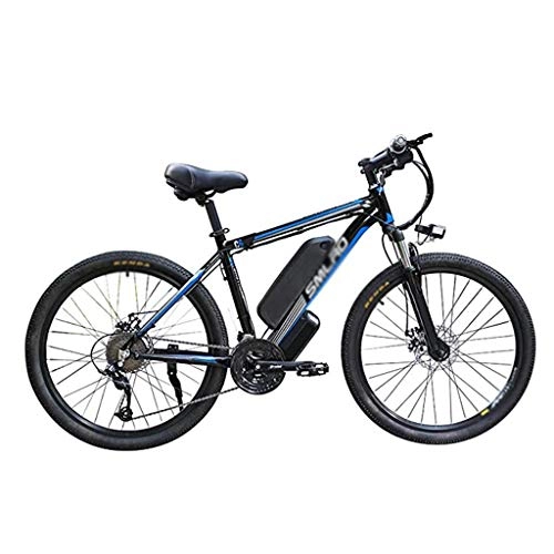 Mountain bike elettriches : Biciclette Elettriche per Adulti, Mountain Bike Intelligenti Possono Spostare 48V / 10Ah Batteria agli Ioni Litio Grande capacità Bicicletta Elettrica Pendolare Lega Alluminio da 360 W, Dark Blue