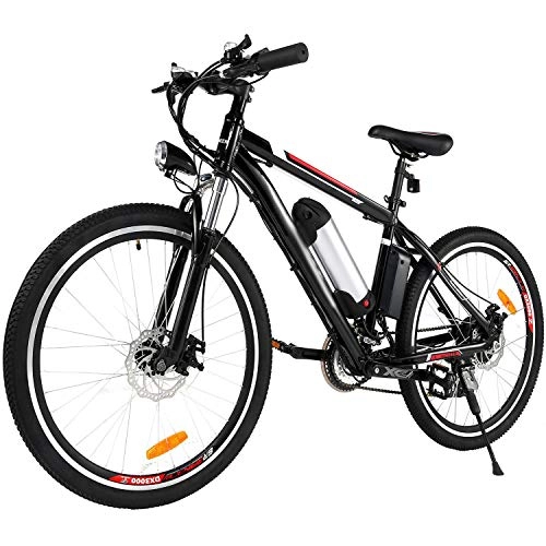 Mountain bike elettriches : BIKFUN Bicicletta Elettrica, Bici Elettriche MTB da 26" con Batteria al Litio 36V 8Ah, Motore 250W, Shimano 21 velocità E-Bike