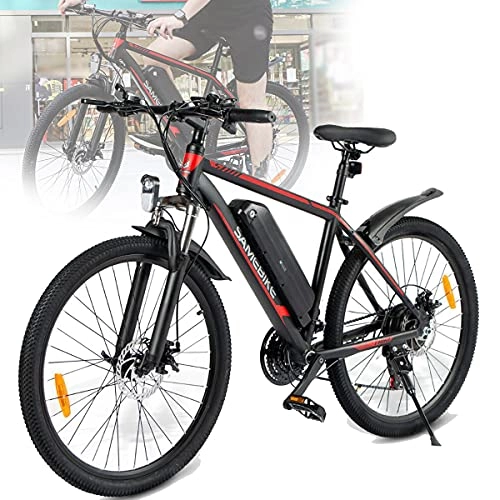 Mountain bike elettriches : CHEIRS E-Bike Potente e Potente da 26 Pollici, Motore 36V 10AH 350 W, con Display LCD, per Viaggi in Bicicletta all'aperto, Black