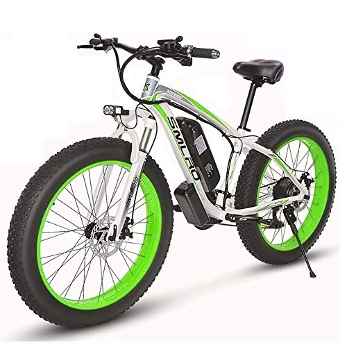 Mountain bike elettriches : CHJ Biciclette Elettriche, Bici da Neve / Mountain Bike, Motore 48V 1000W, Batteria al Litio 17, 5AH, Bicicletta Elettrica, Bicicletta con Pneumatico Grasso Elettrico da 26 Pollici, D