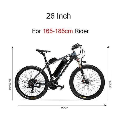 Mountain bike elettriches : cuzona Mountain Bike da 240 W 26 Pollici Bici elettrica Fino a 48 V 20 Ah Batteria al Litio Telaio in Lega di Alluminio