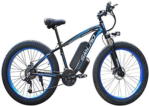 Mountain bike elettriches : CYSHAKE Fuori Strada Bicicletta Elettrica per Adulti da 26 Pollici, Mountain Bike per Pneumatici Grassi A 21 velocità, Unisex Movimento (Color : Blue)