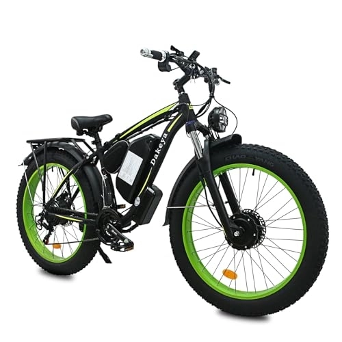 Mountain bike elettriches : Dakeya Da06 bici elettrica per adulti, Daul-Motors, 21 velocità, con batteria rimovibile 48V 22.4AH, 26" x 4.0 gomma grassa Ebike, per tutti i terreni