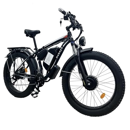 Mountain bike elettriches : Dakeya Da06 Bicicletta Elettrica, Daul-Motors Ebike, 26"×4.0" Fat Tire, Shimano-7 Velocità Bici Elettrica da 48V 22.4AH Batteria Rimovibile E-bike, per Ogni Terreno & MTB & Spiaggia & Neve