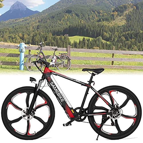 Mountain bike elettriches : DDCHH Bicicletta Elettrica da 26 Pollici con Ruote Larghe 1.95", 36V 10Ah Batteria 40-60km di Autonomia, Mountain E-Bike 7 velocità Gear Adatta per Lavoro, Viaggio