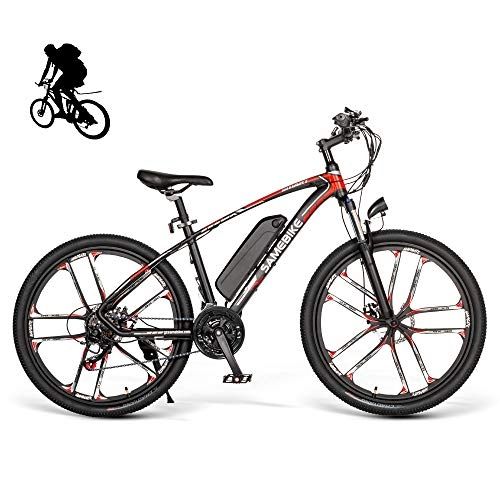 Mountain bike elettriches : DUBAO Bicicletta elettrica 25-32 km / h, 350 W 21 velocità Mountain Bike elettrica 8AH Bicicletta elettrica 48V ciclomotore 26 Pollici Bicicletta elettrica 4 modalità di commutazione,