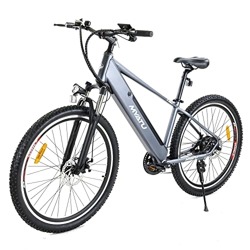 Mountain bike elettriches : E Bike - Mountain bike da 27, 5 pollici, display LCD, sospensioni in alluminio, freni a disco, batteria da 10 Ah