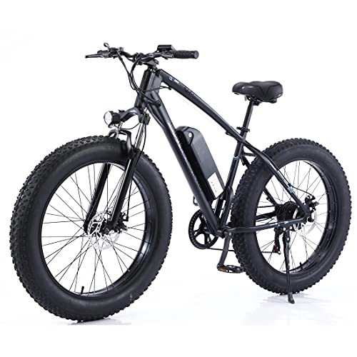 Mountain bike elettriches : Ebike Fat Pneumatico per Pneumatici elettrici per Adulti Bicycle Bicycle Beach Bike Bike 26"4 Pollici 500W 12.5Ah 48 V con Shimano 7 velocità Batteria al Litio Rimovibile