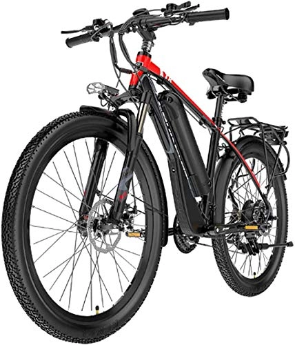 Mountain bike elettriches : Ebikes Electric Mountain Mountain Bike, 400W 26 '' Bicicletta elettrica Impermeabile con Rimovibile 48V 10.4Ah Batteria agli ioni di Litio per Adulti, 21 velocità Shifter E-Bike (Colore: Rosso) ZDWN