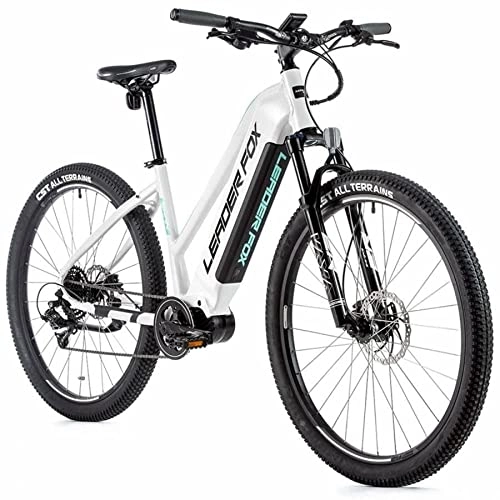 Mountain bike elettriches : Electric bike-mountain bike leader fox 29 swan 2021 woman central motor bafang m300 250w-battery lg 15ah- 9 vts White