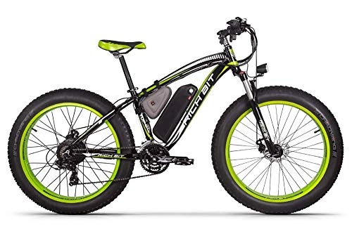 Mountain bike elettriches : ENLEE Rich Bit RT-012 Potente Fat Bike elettrica da 1000 W 48 V 17 Ah con Motore Posteriore e Sospensione Anteriore (Black-Green)