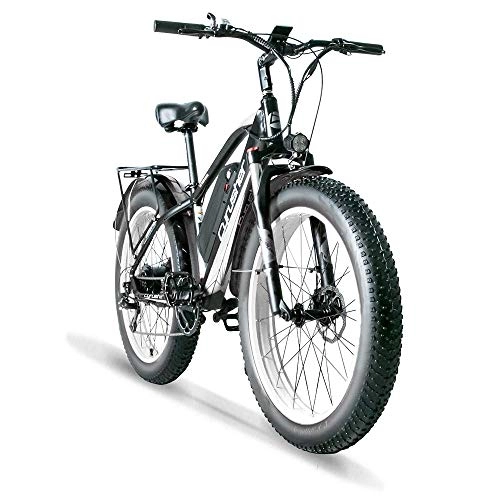 Mountain bike elettriches : Extrbici 26 Pollici Ruota per Tutti i Terreni Grasso Bicicletta elettrica Bici in Alluminio Bici 48V 13AH Batteria al Litio Snow Bike 7 velocità (QIHANG 1000W, Bianco e Nero)