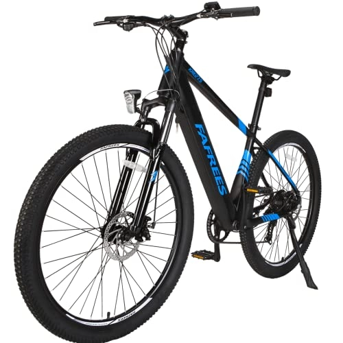 Mountain bike elettriches : Fafrees KRE27.5 - Bicicletta elettrica da uomo, 27, 5 pollici, Shimano 7, 250 W, E-MTB E Bike, batteria da donna, 36 V / 10 Ah, bicicletta elettrica da città, max. 25 km / h, blu