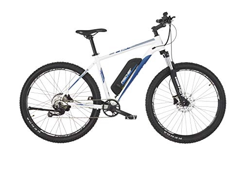 Mountain bike elettriches : Fischer MONTIS 2.0-E-Bike bianco perla opaco, 27, 5", RH 48 cm, motore posteriore 45 Nm, catena Shimano Altus 1 x 9 marce, LED 300, Suntour XCT-HLO 100 mm Unisex-Adulti, 48cm