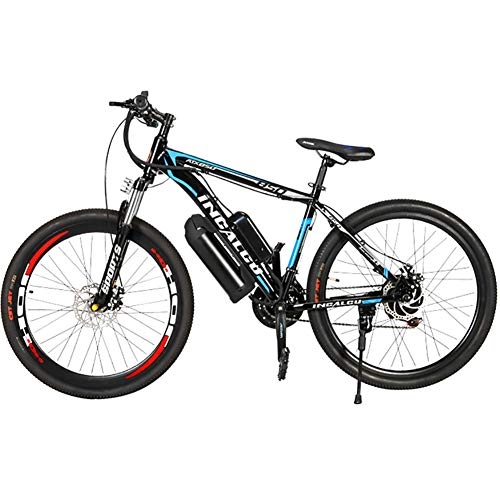 Mountain bike elettriches : FJW Unisex Mountain Bike elettrica, 26"Sospensione E-Bike Bici da pendolare con Batteria al Litio Rimovibile da 36V 12Ah, Shimano 21 Speed Gear, Black