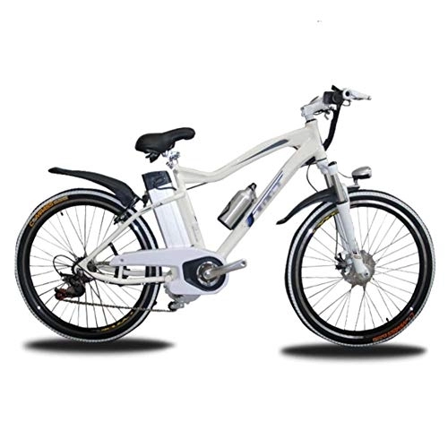 Mountain bike elettriches : FZYE Lega Alluminio Bicicletta Elettrica, 26 Pollici Velocità Variabile Bici Display LCD Adulto Bike Sport Tempo Libero, Bianca