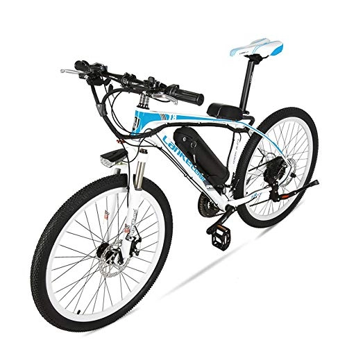 Mountain bike elettriches : GTYW, Elettrico, 26 Pollici, Lega Di Alluminio, 36V 20ah, Bicicletta, Montagna, Bicicletta, Ciclomotore Adulto, Whiteblue-36V20ah