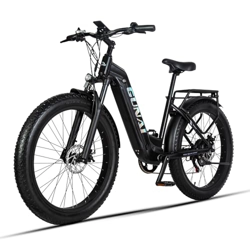 Mountain bike elettriches : GUNAI GN26 Bicicletta Elettrica per Adulti, 26 Pollici Bicicletta da Città con Pneumatici Grassi con Motore Bafang e 48V 17.5AH Batteria Samsung