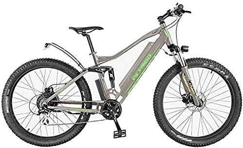 Mountain bike elettriches : GYL Bicicletta elettrica Mountain Bike Viaggio Adulto 27, 5 pollici 36V 10Ah / 14Ah Batteria al litio rimovibile 7 velocità Mountain bike adatta per sport all'aria aperta, Grigio