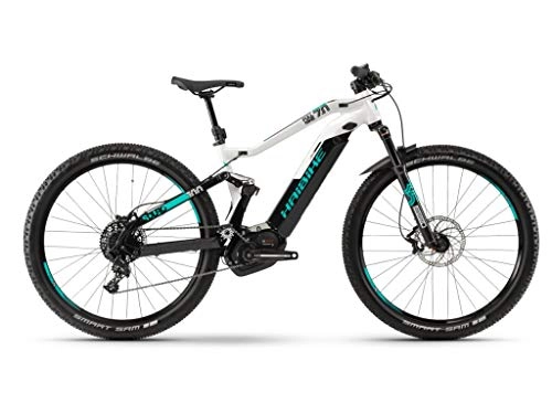 Mountain bike elettriches : HAIBIKE Sduro Fullnine 7.0 Bosch 500wh 11v Nero / Bianco Taglia 44 2019 (eMTB all Mountain)