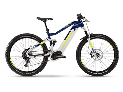 Mountain bike elettriches : HAIBIKE Sduro Fullseven Life 7.0 Bosch 500wh 11v Bianco / Blu Taglia 45 2019 (eMTB all Mountain)