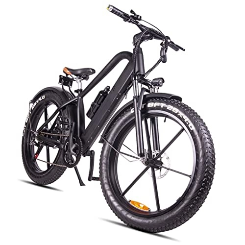 Mountain bike elettriches : HMEI Bicicletta elettrica Pieghevole Bici elettrica da 26"per Adulti 350 W Bicycle Elettrico con 4 8v16ah. Batteria Rimovibile, Pedale a 6 velocità Assist EBIKE, 15, 5 mph Snow Beach E-Bike Commuter