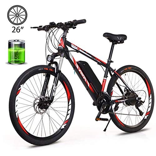Mountain bike elettriches : HSART Mountain bike elettrica Ebike 250 W 26'' Bicicletta elettrica con batteria rimovibile 36 V 10 AH agli ioni di litio 27 velocità per adulti
