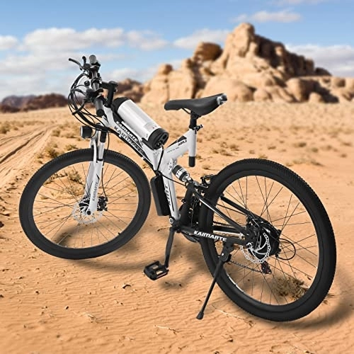 Mountain bike elettriches : kangten E-Bike / bicicletta elettrica / mountain bike elettrica, bicicletta elettrica pieghevole da 26 pollici con doppi ammortizzatori e pedelec, con batteria da 8 Ah-36 V per una distanza di 25-60 km