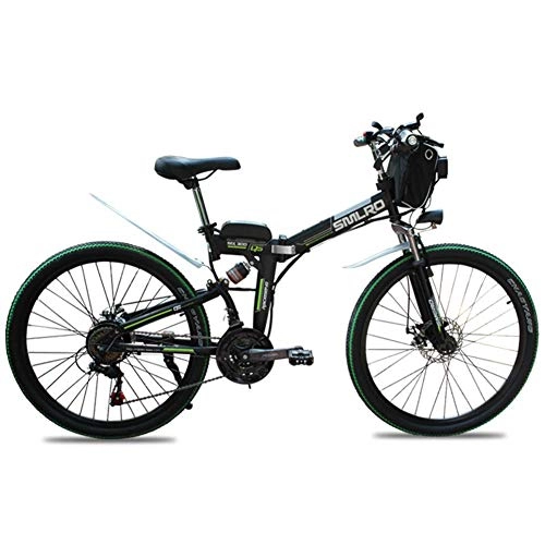 Mountain bike elettriches : KPLM Mountain Bike elettrica, E-Bike Pieghevole da 26 Pollici, 36V 350W, Batteria agli ioni di Litio 15Ah e Cambio Shimano a 21 velocit