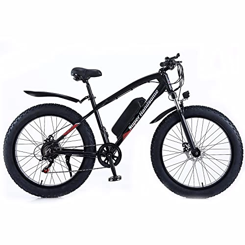 Mountain bike elettriches : KXY Bici Elettrica per Adulti, Mountain Bike Elettrica in Alluminio, Batteria al Litio Staccabile da 48 V 10Ah, Motore 500W, Bici da 7 velocità, Bici da Uomo per Uomo E Donne Che Pensavano Ed Esercit