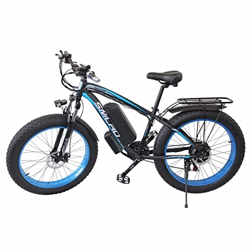 Mountain bike elettriches : KXY Bici elettriche, Mountain Bike elettriche, Biciclette elettriche da 26 Pollici di Grasso, Biciclette da Corsa per Uomini e Donne Blue