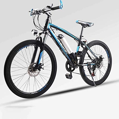 Mountain bike elettriches : LAMTON Bici elettrica, 26" Mountain Bike for Adulti, all Terrain Biciclette, 30 km / H Safe Speed 100 km Endurance Rimovibile agli ioni di Litio, Smart-Bici (Colore : Blue A2)