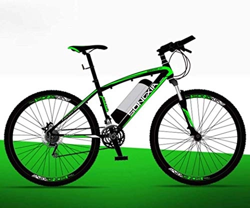 Mountain bike elettriches : LAMTON Bici elettrica, 26" Mountain Bike for Adulti, all Terrain Biciclette, 30 km / H Safe Speed 100 km Endurance Rimovibile agli ioni di Litio, Smart-Bici (Colore : Green A1, Taglia : 36V / 26IN)