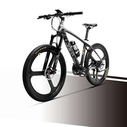Mountain bike elettriches : LANKELEISI S600 MTB Mountain Bike in Fibra di Carbonio superleggera 18kg No Bici elettrica con Freno Idraulico con Shimano Altus (Nero Bianco)