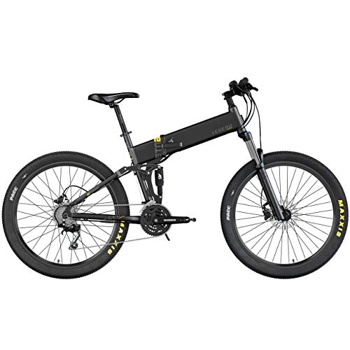 Mountain bike elettriches : Legend Etna, Bicicletta Elettrica da Montagna Unisex Adulto, Nero Onyx, Batteria 36V 10.4Ah (374.4Wh), Autonomia 80 km