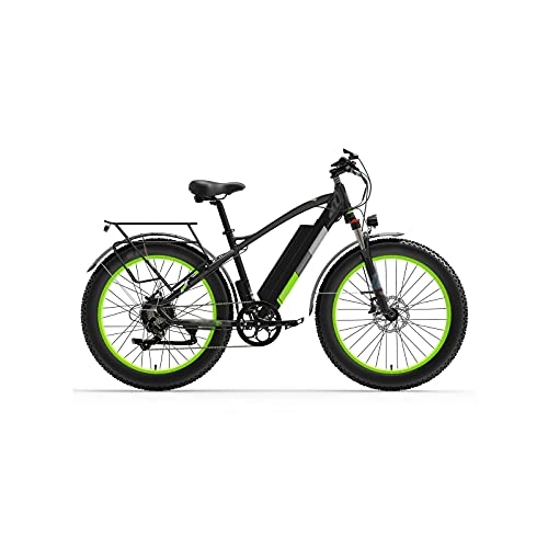 Mountain bike elettriches : Liangsujian Bicicletta elettrica, 100 0W 48V. Bici elettrica, Bicicletta da 26 Pollici della Bici da Neve, Freno a Disco Idraulico Anteriore e Posteriore (Color : Green, Size : 1000w)