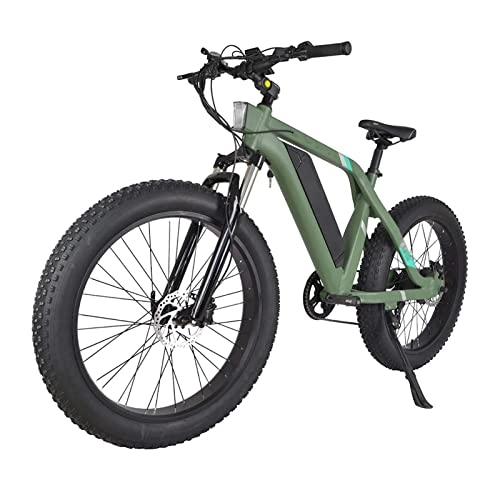 Mountain bike elettriches : LIU Bici elettrica 26" Potente 750W 48V Batteria Rimovibile 7 Marce Gears Fat Tire Biciclette elettriche con pedalata assistita per Uomo Donna (Colore : Verde)
