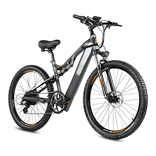 Mountain bike elettriches : LIU Bici elettrica per Adulti 500W 48V 14.5Ah Bicicletta elettrica da 27.5 Pollici con Batteria al Litio Mountain Bike in Stock (Colore : Nero, Number of speeds : 8)