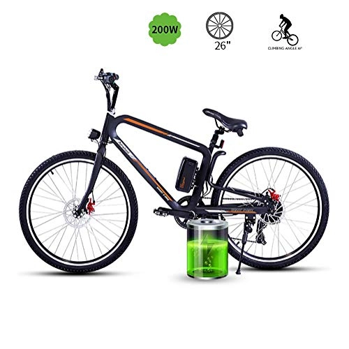 Mountain bike elettriches : LOO LA Bicicletta elettrica 3 modalità di Guida a 26 Pollici Motore Senza spazzole Batteria Livello Assist Sospensioni Anteriori e Posteriori, Nero