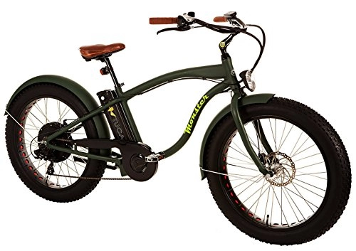 Mountain bike elettriches : MONSTER - La Bicicletta Elettrica - Telaio: Alu Hydro TB 7005 - Ruote: 26" - 7 marce Shimano Alivio - Shimano Alivio 14-28 Denti (VERDE FORESTA)