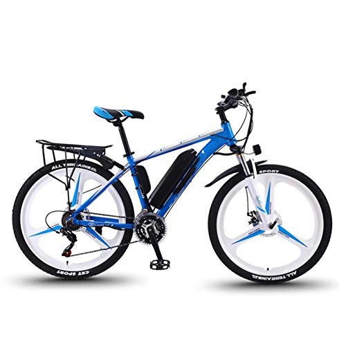 Mountain bike elettriches : Mountain bike elettrica, bici elettrica da 26 pollici con batteria sostituibile da 36 V, motore brushless da 350 W, cambio a 27 velocità unisex (blue-B 10ah)