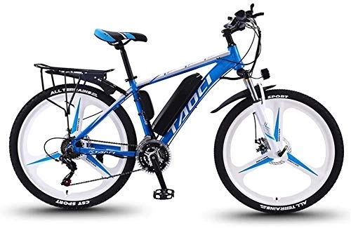Mountain bike elettriches : MU Bici Elettrica Elettrica Mountain Bike per Adulti, Lega Di Alluminio Biciclette All Terrain, 26" 36V 350W 13Ah Rimovibile Agli Ioni Di Litio, Blu 2, 10Ah 65 Km