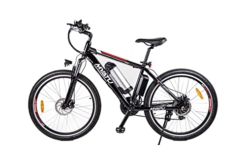 Mountain bike elettriches : Myatu Ebike Bicicletta elettrica da 26 pollici con batteria staccabile agli ioni di litio da 36 V 10, 4 Ah E mountain bike fino a 60 km di autonomia | Motore da 250 W e Shimano 21 velocità