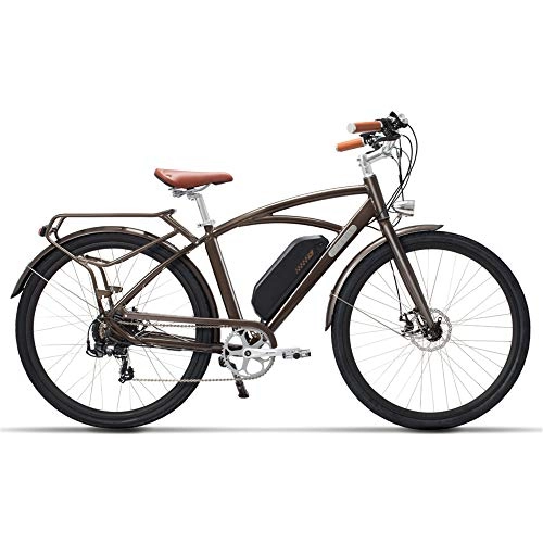 Mountain bike elettriches : MZZK 26'' Bicicletta a pedalata assistita Mountain Bike, Bicicletta City Retro, Potente Motore Brushless da 400W, Batteria al Litio da 48V 13Ah (Marrone 26'', 48V 13Ah)