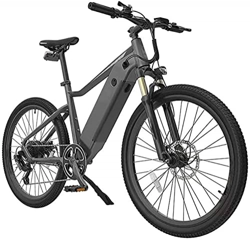 Mountain bike elettriches : N&I Adult Mountain Electric Bike 250W Motor 26-inch Outdoor Electric Bike Motorcycle with Back Seat Waterproof Double Disc Brake 7 Speed Mountain Bike Red Gray
