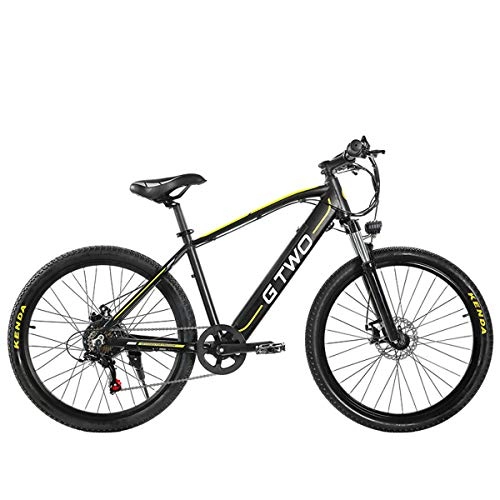 Mountain bike elettriches : Nbrand 26" / 27.5" Bicicletta elettrica per Adulti, Batteria al Litio Rimovibile, Mountain Bike elettrica a Trasmissione Professionale a 7 velocità (Black, 27.5" 350W 9.6Ah)