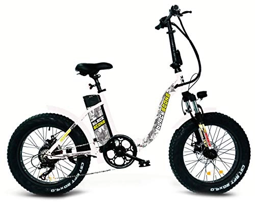 Mountain bike elettriches : ncx moto Fat-Bike Bicicletta Elettrica Pieghevole a Pedalata Assistita 20" 250W Blackstone Bianca