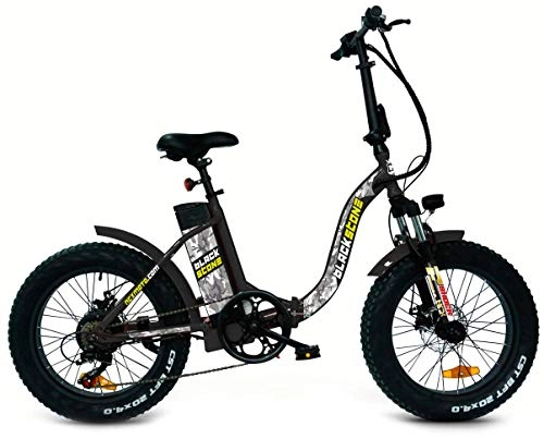 Mountain bike elettriches : ncx moto Fat-Bike Bicicletta Elettrica Pieghevole a Pedalata Assistita 20" 250W Blackstone Nera