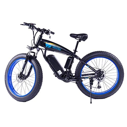 Mountain bike elettriches : PHASFBJ Bicicletta Elettrica, Mountain Bike Elettrica a Pedalata Assistita 26'' 350W Bici Montagna Ebike 27 velocità Full Suspension velocità 25km / h per Adulto, 48v10ah Blue