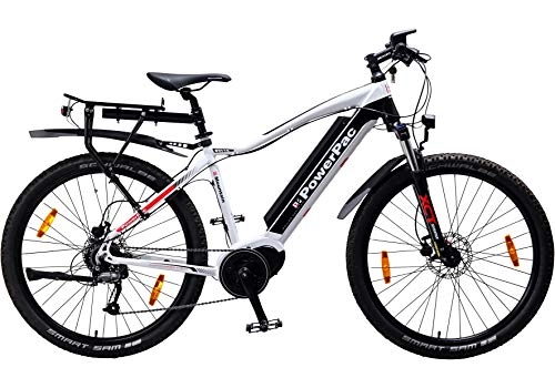 Mountain bike elettriches : PowerPac PEDELEC - Mountain Bike elettrica, 27, 5" Freni a Disco + Batteria agli ioni di Litio 36 V 17 AH (612 Wh) – Modello 2019
